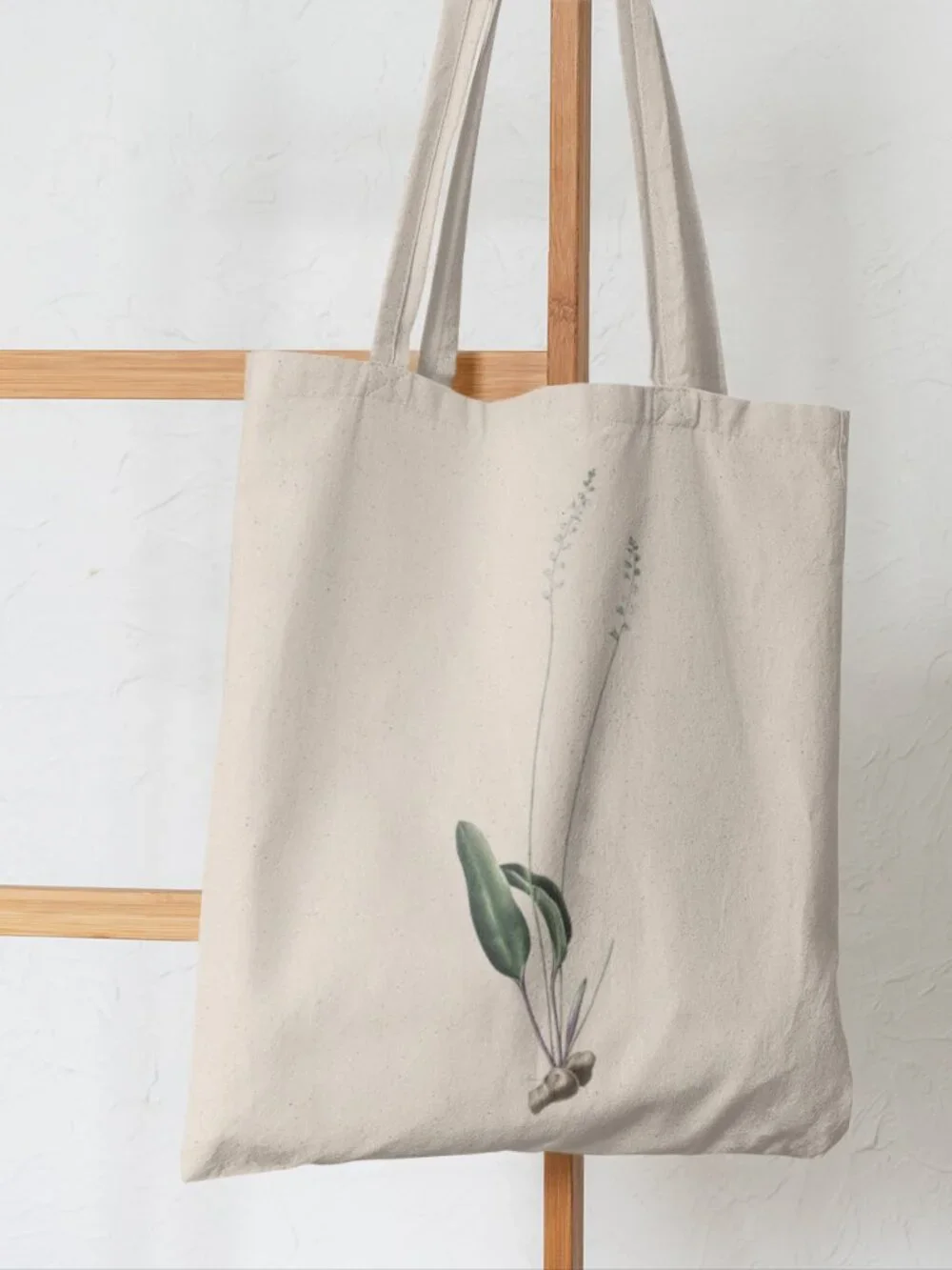 Lance-Leaved Eriospermum Vintage Floral Print Graphic Canvas Tote Bag